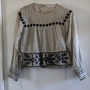 Zara embroidered top